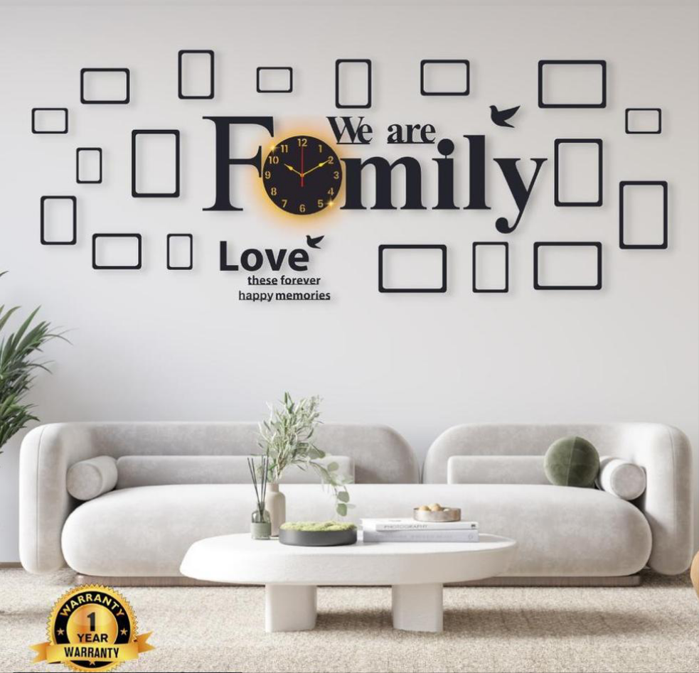 Family Design Alphabet Wall Clock With Backlight