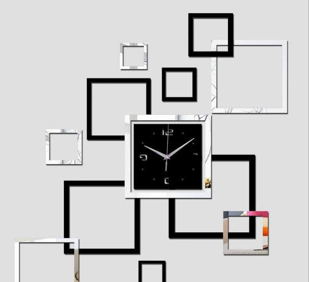 Analogue Modern Silver Acrylic Wall Clock